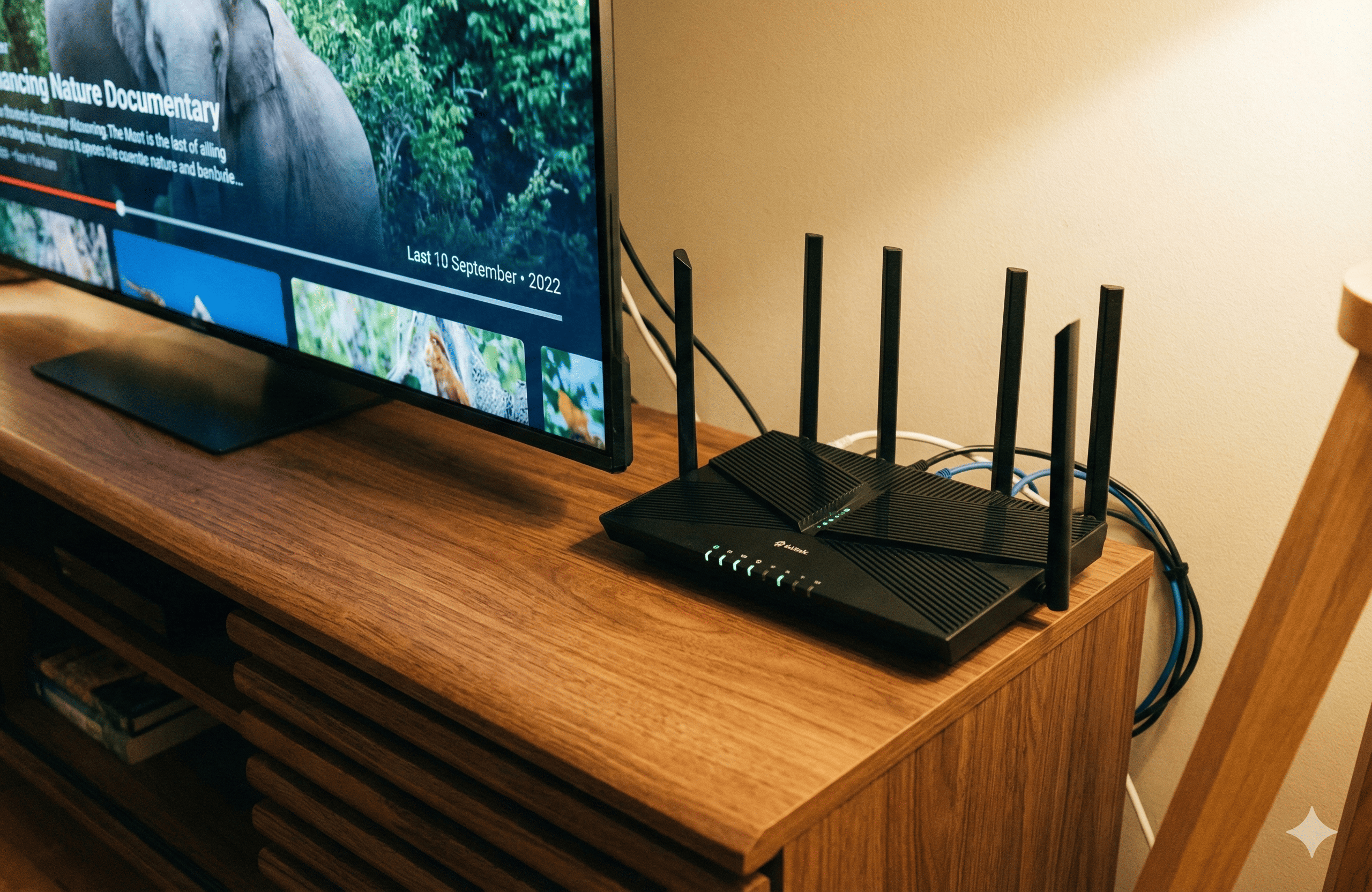 TV 옆 깔끔한 공유기 설치